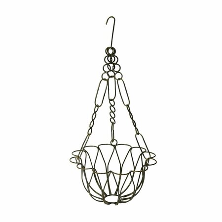 BALCONY BEYOND Wrought Iron Hanging Chain Planter - Black - 24 inches BA3745331
